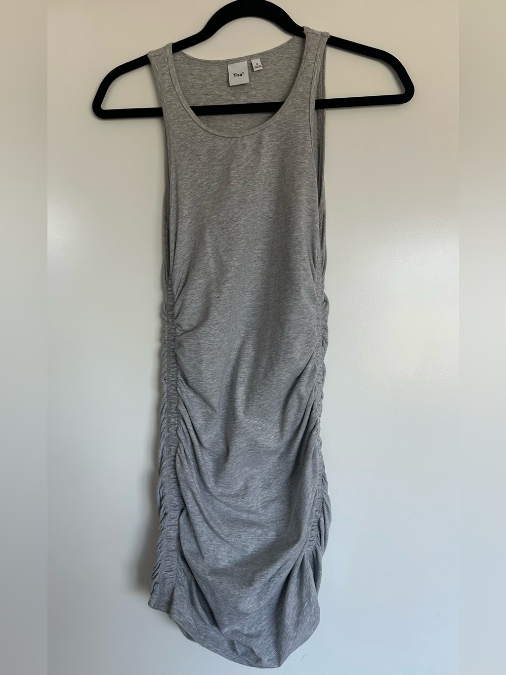 ARITZIA | TNA | CHILL MALIBU COTTON STRETCH RUCHED DRESS | EUC | SZ S